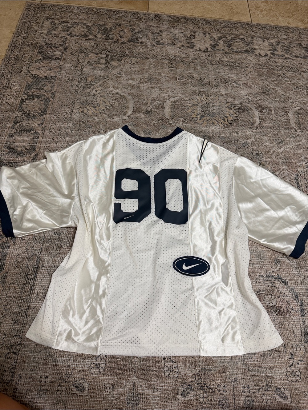 Nike White & Navy Mesh Team Jersey - Picture 2 of 3